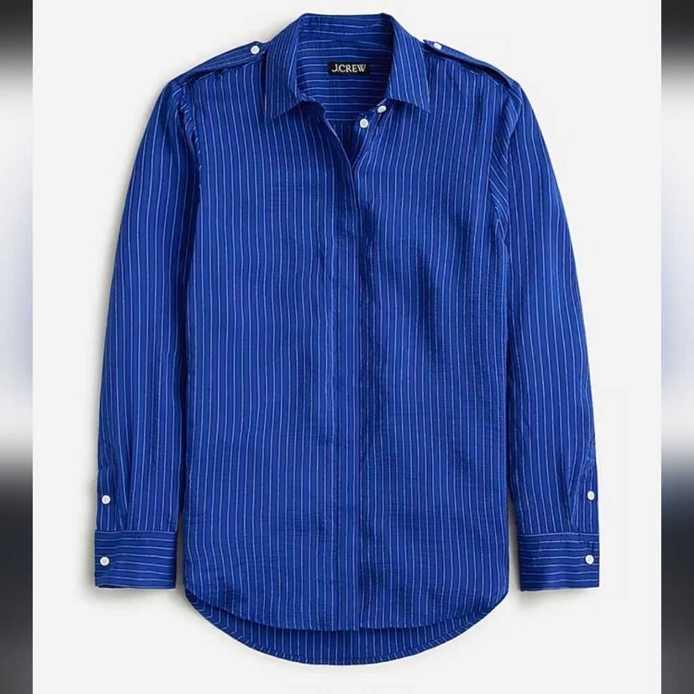 J. Crew Texturer Drapey Button-Up Shirt NEW Women's XS Spring 2024